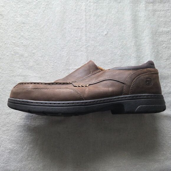 Timberland PRO Work Shoe Branston ESD Mens 13 M Safety Moc-Toe Brown Slip On - Picture 5 of 13